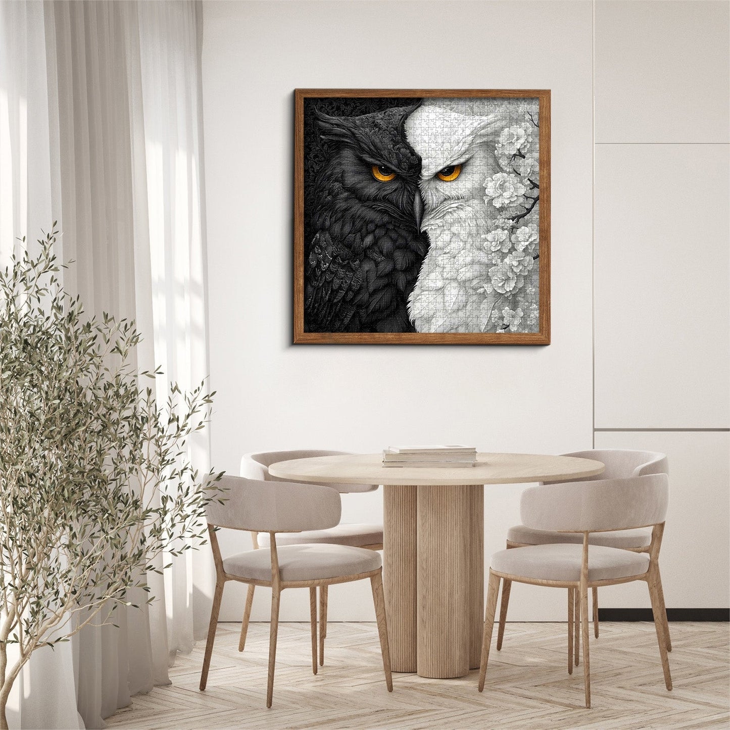 Black and White Owl Wooden Jigsaw Puzzle 1000 Pieces