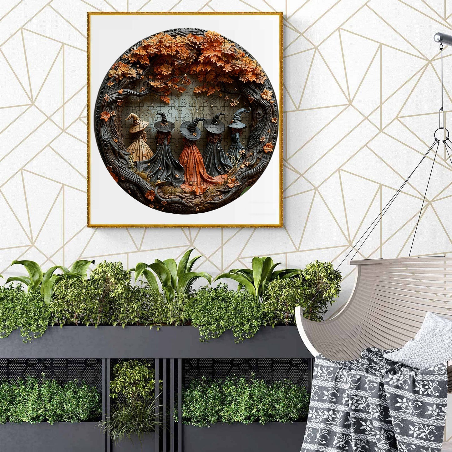 Autumn Witch Wooden Jigsaw Puzzle