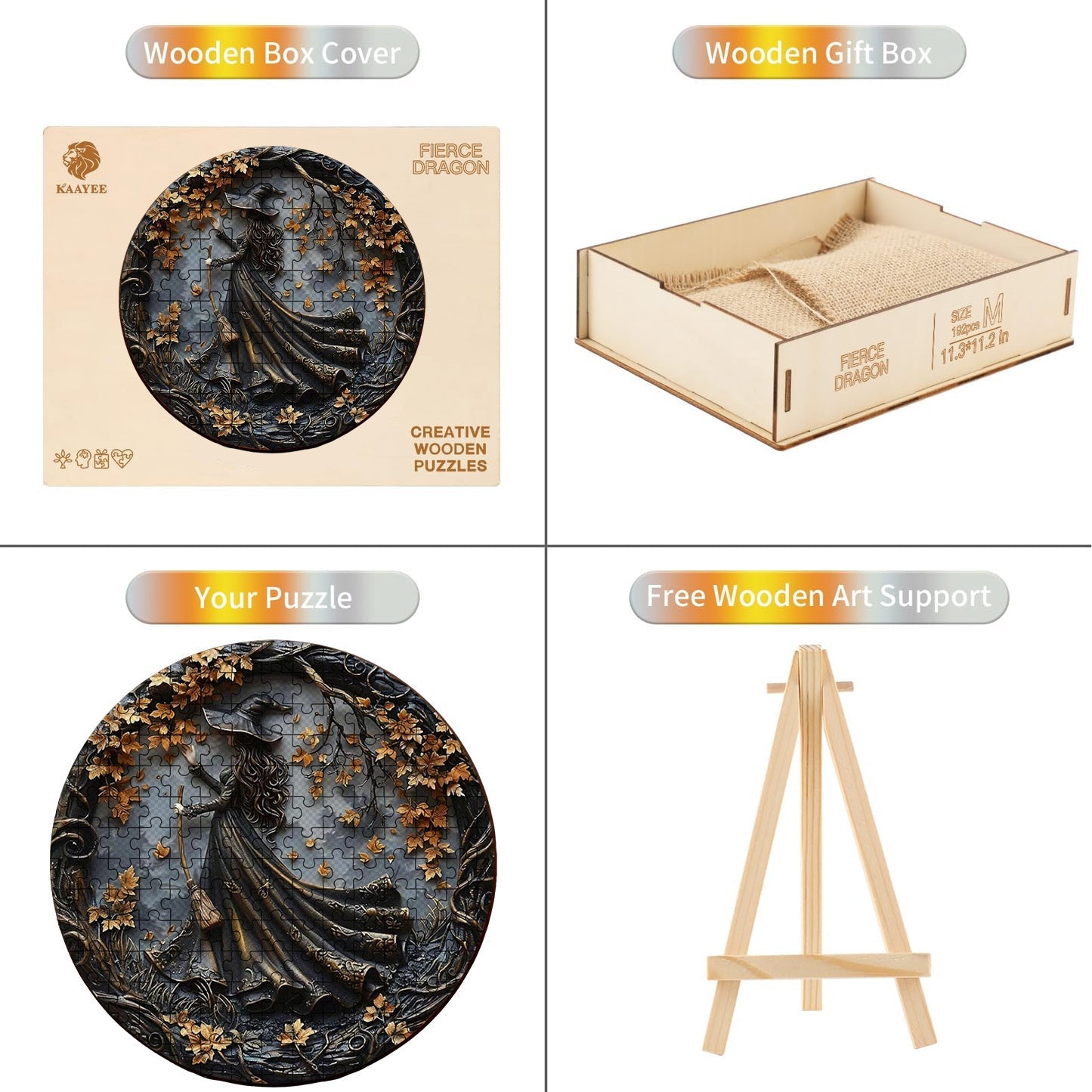 Autumn Witch Wooden Jigsaw Puzzle