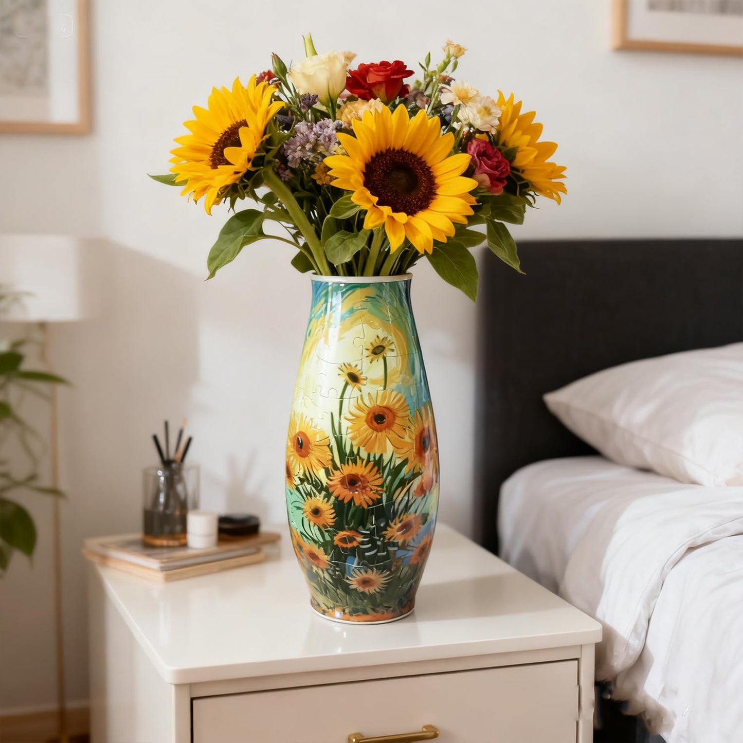 Unique 3D Puzzle Flowers Vases With Led Lights