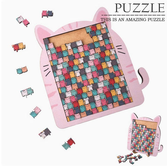 🐾Cat Shaped Tray Wooden Jigsaw Puzzle