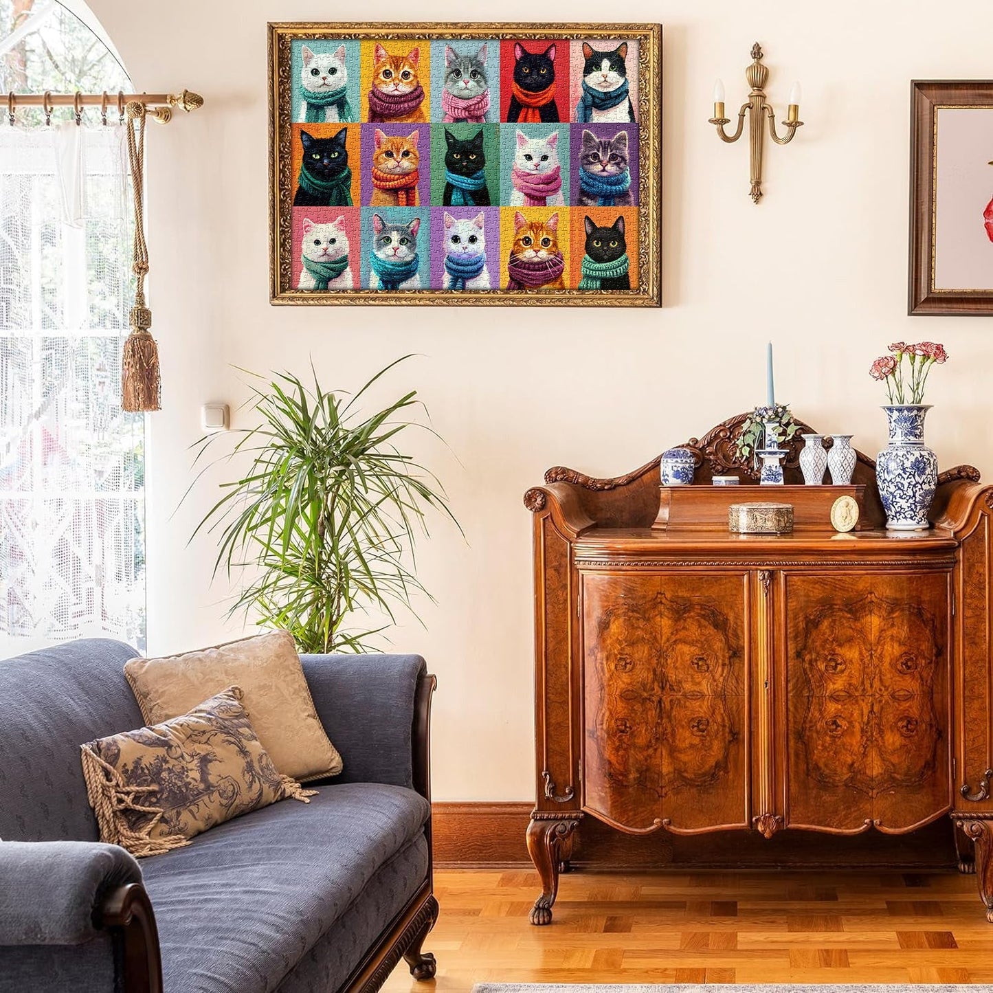 Cat Scarf Collection | 1000-Piece Wooden Jigsaw Puzzle