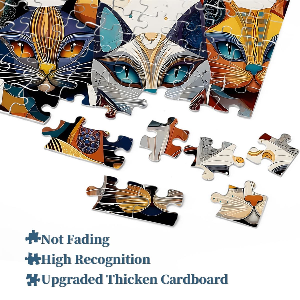 Abstract Cat  | 1000-Piece Wooden Jigsaw Puzzle