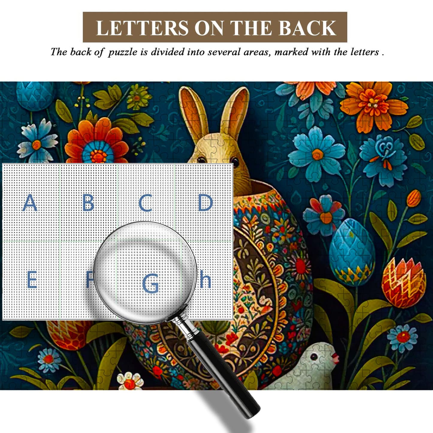 Bunny among Easter eggs | 1000-Piece Wooden Jigsaw Puzzle