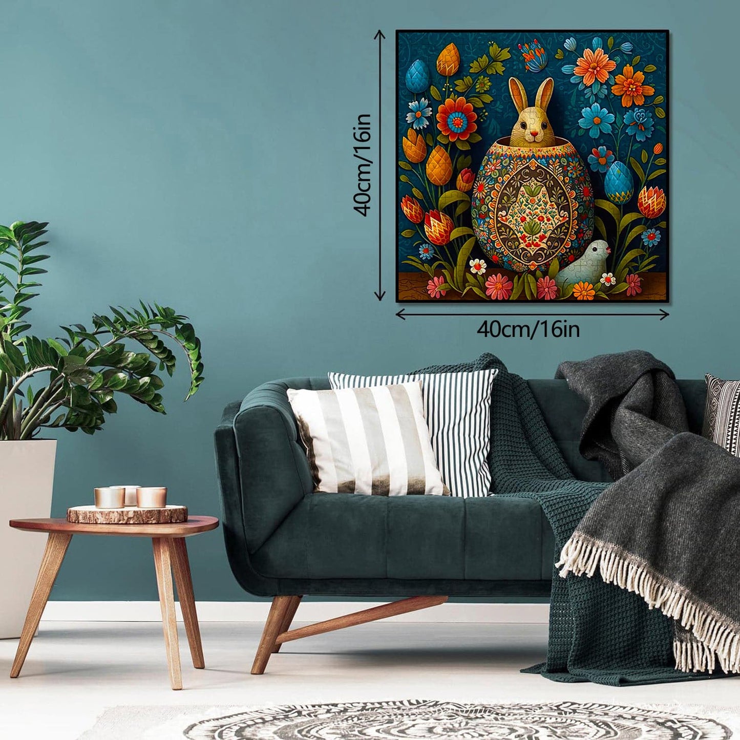 Bunny among Easter eggs | 1000-Piece Wooden Jigsaw Puzzle