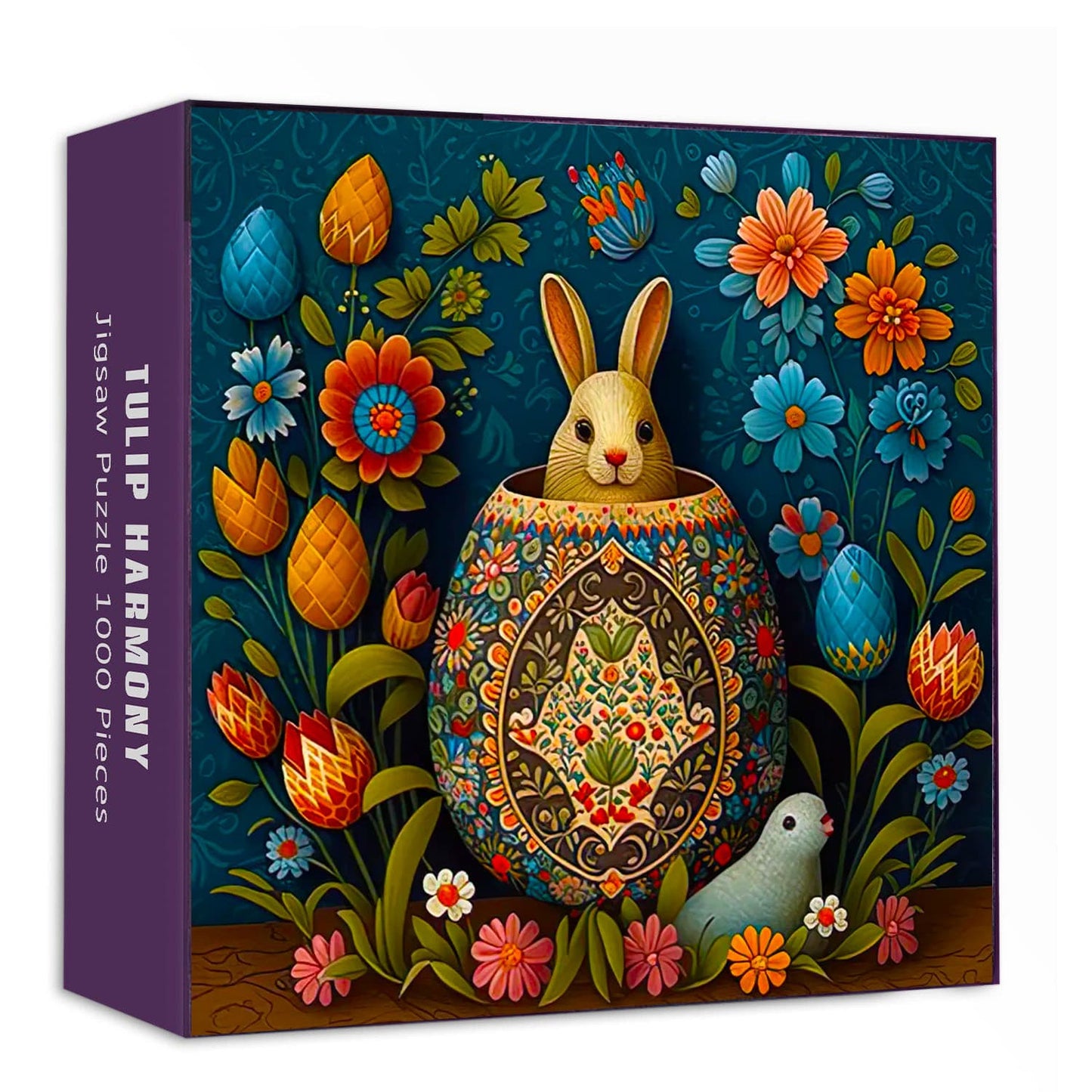 Bunny among Easter eggs | 1000-Piece Wooden Jigsaw Puzzle