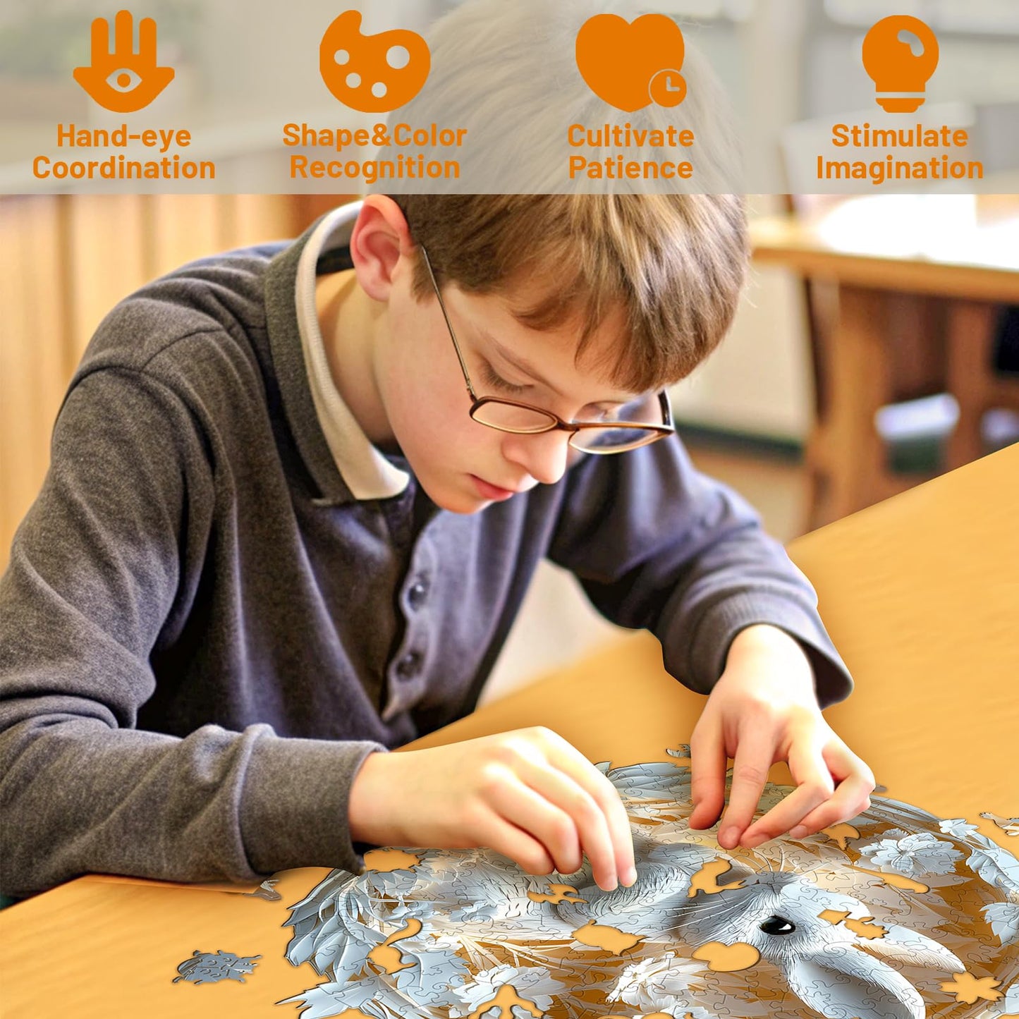 🐇3D Bunny Wooden Jigsaw Puzzle