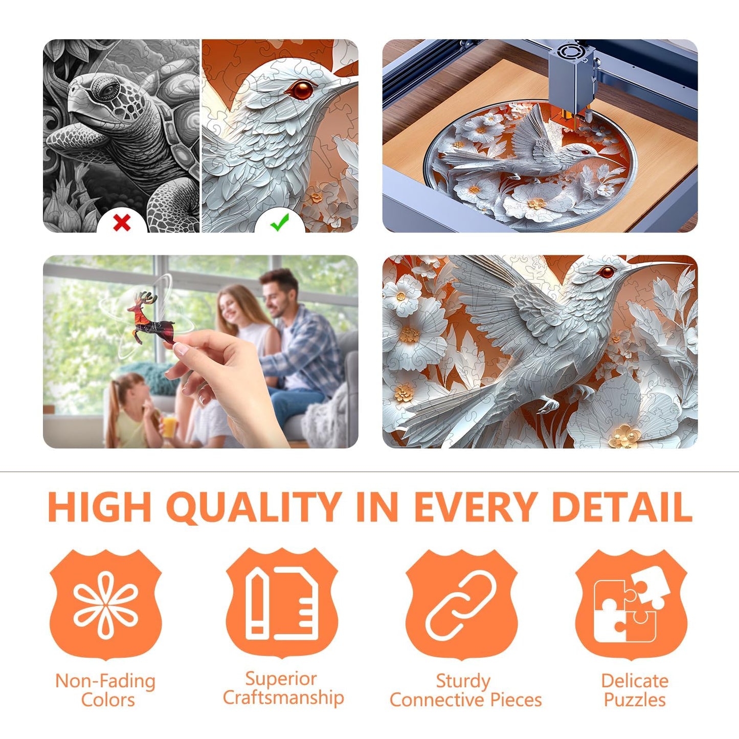 3D Hummingbird Wooden Jigsaw Puzzle