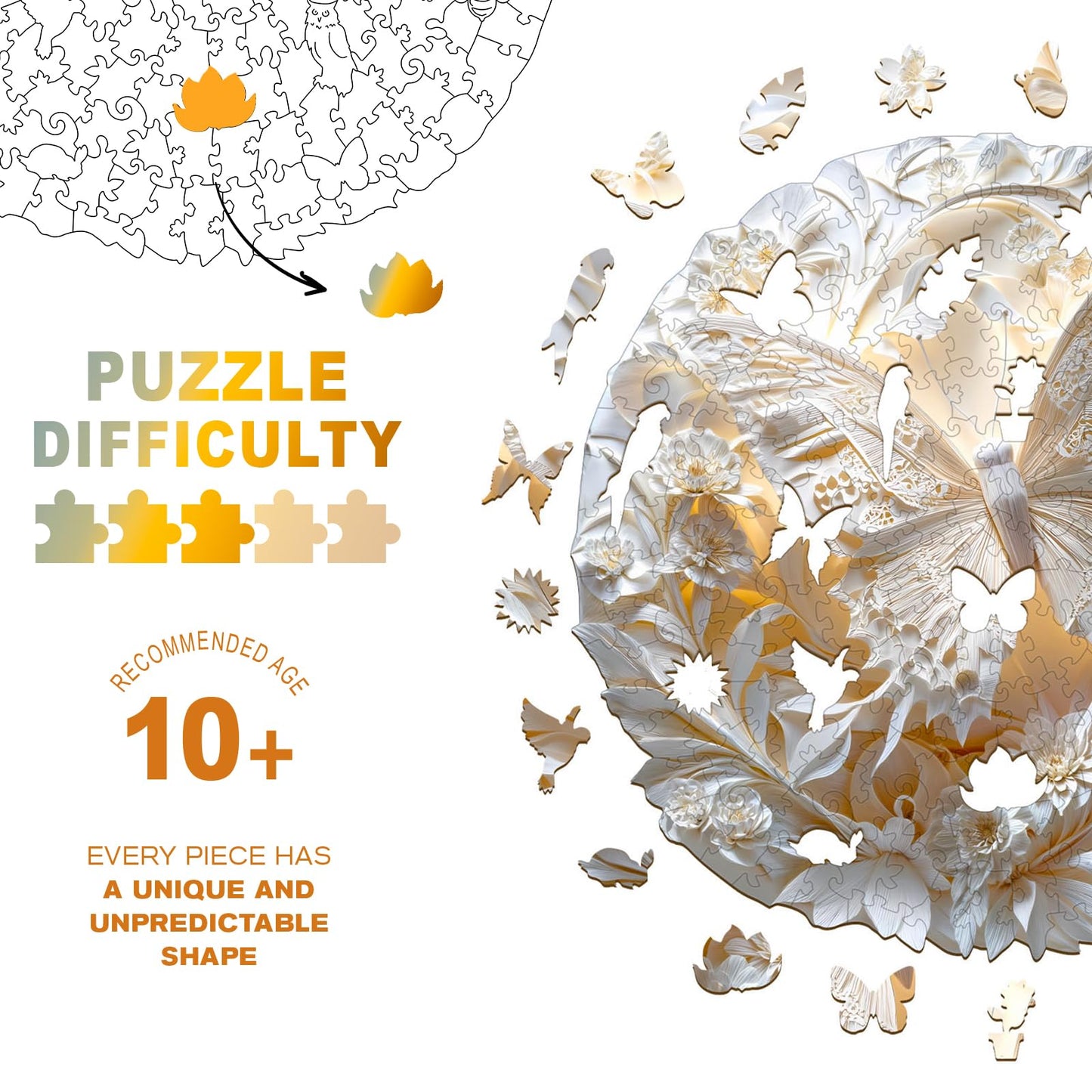 3D Butterfly Wooden Jigsaw Puzzle
